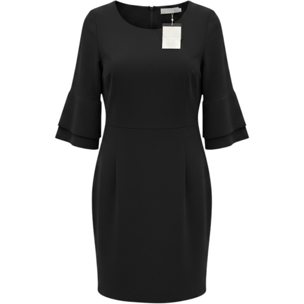 Belongsci XL Black V-Neck 3/4 Sleeve Classic Career Dress NWT Lined
